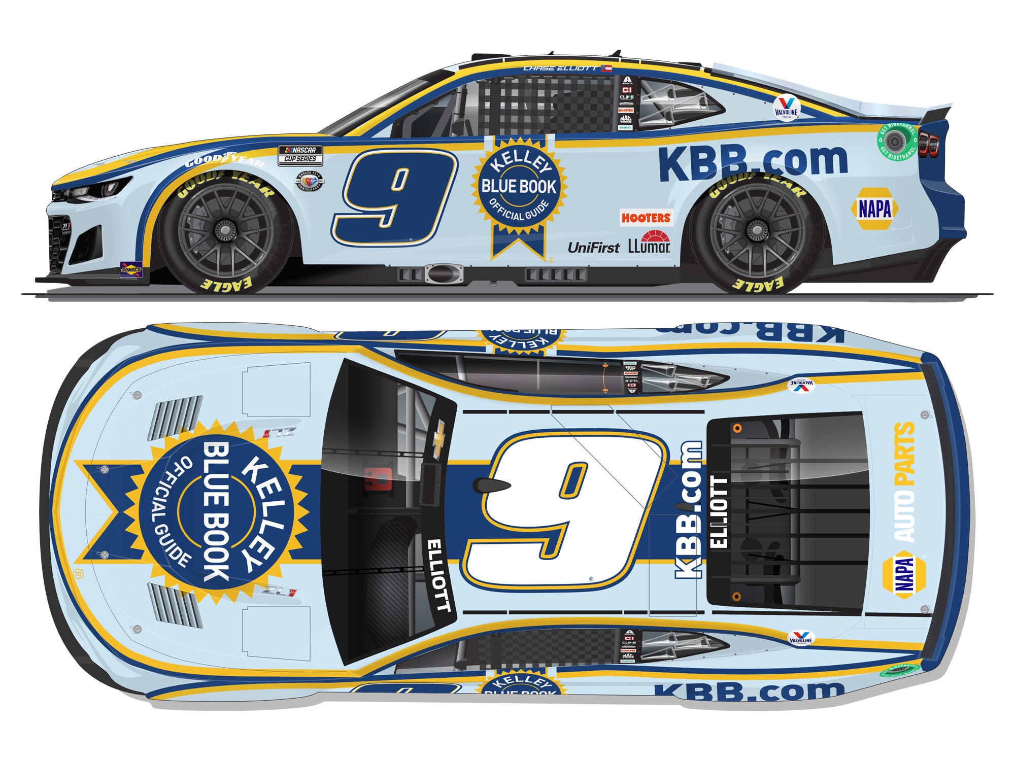 Die cast - Chase Elliott Kelley Blue Book 2023