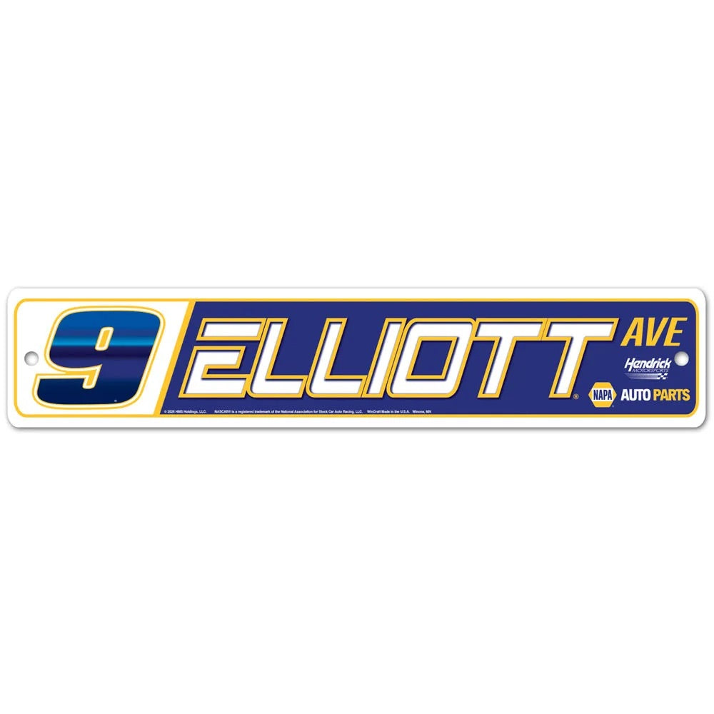 Street Sign - 9 Elliott Ave Yellow Outline